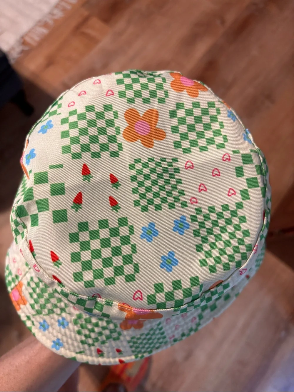 Floral Checkerbucket Hat — Green & Orange Print floral throwback **2 for 20**